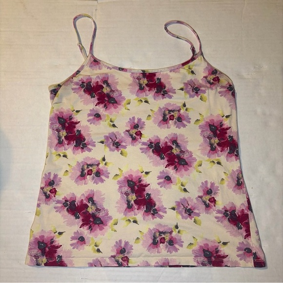LOFT Tops - LOFT Cream Floral Spaghetti Strap Camisole